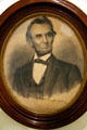 Portrait of Abraham Lincoln signed "Yours truly, A. Lincoln" at Nixon Library. Yorba Linda, CA.