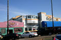 Bright colors of Newport Avenue businesses in Ocean Beach. San Diego, CA.