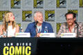 Nora Arnezeder, Jeff Pinkner & Josh Appelbaum of "Zoo" at Comic-Con International. San Diego, CA.