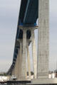 Coronado Bridge over shipping channel. San Diego, CA.