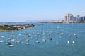San Diego Harbor seen from Coronado Bridge. San Diego, CA.