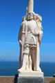Detail of statue of Juan Rodriguez Cabrillo , first European to map San Diego harbor , at Cabrillo National Monument. San Diego, CA.
