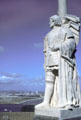 Monument to Juan Rodríguez Cabrillo, first European to land in San Diego , near lighthouse bearing his name. San Diego, CA.