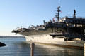 Midway aircraft carrier with deck full of vintage aircraft. San Diego, CA.