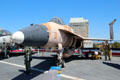 Boeing F/A-18 Hornet jet strike fighter aboard Midway carrier museum. San Diego, CA.
