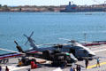 Bell UH-1B Iroquois "Huey" & Sikorsky H-60 Seahawk helicopters at Midway aircraft carrier museum. San Diego, CA.