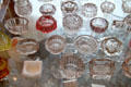 Pressed glass salt cellars at Historical Glass Museum. Redlands, CA.