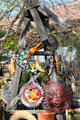 Ceramic decorative masks in shop. Temecula, CA.