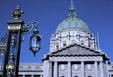 Gate, lamp & City Hall. San Francisco, CA.