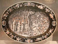 Moses parting the waves enamel on copper salver by Jean de Court of Limoges, France at Legion of Honor Museum. San Francisco, CA.