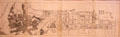 Block plan blueprint for extended area including Presidio, national pavilions for Panama-Pacific International Exposition at California Historical Society. San Francisco, CA.