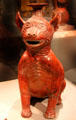 Colima earthenware seated dog from West Mexico at de Young Museum. San Francisco, CA.