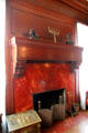 Middle parlor wood-burning fireplace at Haas-Lilienthal House. San Francisco, CA.