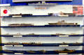 Models of World War II Japanese & American naval ships at Alameda Naval Air Museum. Alameda, CA.