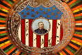 Image of Admiral Dewey on antique slot machine at Angels Camp Museum. Angels Camp, CA.