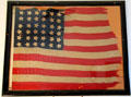 Heritage U.S. flag with 36 stars after Nevada joined USA in courtroom at Calaveras County Downtown Museum. San Andreas, CA.