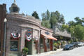 Old town at Lincoln Way & Sacramento St. with round brick former Post Office. Auburn, CA.