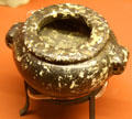 Porphyritic diorite stone lug-handled vessel at Rosicrucian Egyptian Museum. San Jose, CA.