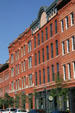 Brick heritage buildings along Wazee Street. Denver, CO.