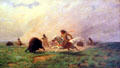 Buffalo Hunt painting by Charles Craig at Colorado Springs Pioneers Museum. Colorado Springs, CO.