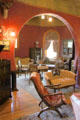 Drawing room with Byzantine arch at Miramont Castle. Manitou Springs, CO.