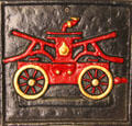 Fire insurance plaque from Cincinnati in fire museum at Miramont Castle. Manitou Springs, CO.