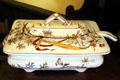Covered serving dish with dragon fly & flower pattern in Chambers Home at Rock Ledge Ranch Historic Site. Colorado Springs, CO.