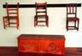 Chairs & wooden chest at A.R. Mitchell Museum of Western Art. Trinidad, CO.