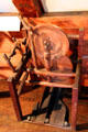 Flax wheel by Joshua Goldsmith at Henry Whitfield State Museum. Guilford, CT.