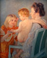 Sara Handing a Toy to the Baby painting Mary Cassatt at Hill-Stead Museum. Farmington, CT.