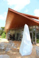 Patio with sculpture at New Britain Museum of American Art. New Britain, CT