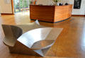 Lobby with four-sided bench at New Britain Museum of American Art. New Britain, CT