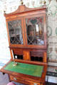 Drop front desk with glassed bookcase in master bedroom at Phelps-Hathaway House. Suffield, CT.