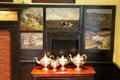 Painted panels by many artist residents in Art Colony Dining Room at Florence Griswold Museum. Old Lyme, CT