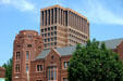 Environmental Science Center in front of Kline Biology Tower. New Haven, CT.