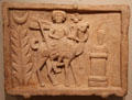 Limestone relief of Arsu riding a camel from Dura-Europos on Euphrates River at Yale University Art Gallery. New Haven, CT.
