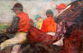 The Jockeys painting by Edgar Degas of France at Yale University Art Gallery. New Haven, CT.