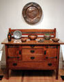 Collection of decorative arts from beginning of 20th C on sideboard at Yale University Art Gallery. New Haven, CT.