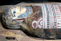 Detail of Egyptian mummy case from Deir el-Bahri cache at Thebes at Yale Peabody Museum. New Haven, CT.