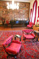 Parlor with tapestry & grand piano at Woodrow Wilson House. Washington, DC.