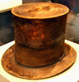 Abraham Lincoln's top hat which he wore to Ford's Theatre on April 14, 1865 at National Museum of American History. Washington, DC.