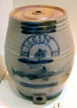 Fish & beehive stoneware water cooler by Moses Tyler & Co. of Albany, NY at National Museum of American History. Washington, DC.