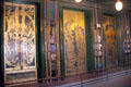 Peacock Room wall panels by James McNeil Whistler with Frederick Leyland's collection of antique Syrian & Mesopotamian ceramics at Smithsonian Freer Gallery of Art. Washington, DC.