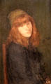 Green & Gold: The Little Green Cap painting by James McNeil Whistler at Smithsonian Freer Gallery of Art. Washington, DC.