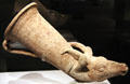 Earthenware horn with gazelle head from Iran or Turkey at Smithsonian Arthur M. Sackler Gallery. Washington, DC.