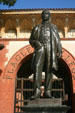Statue of Henry Flagler railway magnate who built Ponce de Leon Hotel & after whom Flagler College is named. St Augustine, FL.
