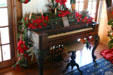 Piano decorated for Christmas in The Mangoes. Fort Myers, FL.