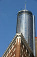 Westin Peachtree Plaza behind Carnegie Building. Atlanta, GA.