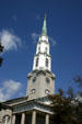 Steeple of Independent Presbyterian Church where Woodrow Wilson was married. Savannah, GA.