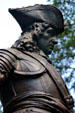 Detail of Oglethorpe statue which faces south to symbolize the defense against Spanish Florida. Savannah, GA.